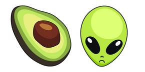VSCO Girl Avocado and Alien Cursor